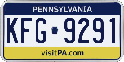 PA license plate KFG9291