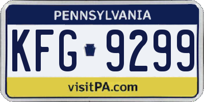 PA license plate KFG9299