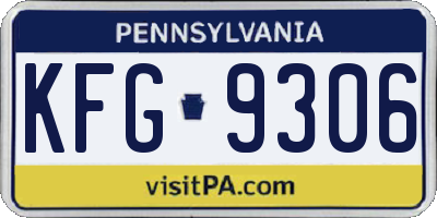 PA license plate KFG9306