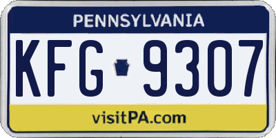 PA license plate KFG9307