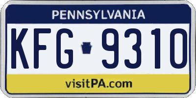PA license plate KFG9310