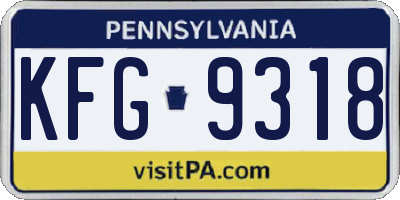 PA license plate KFG9318