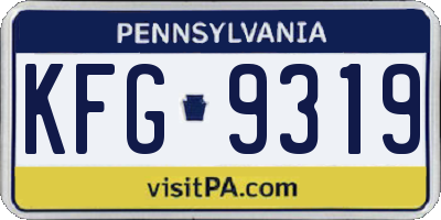 PA license plate KFG9319