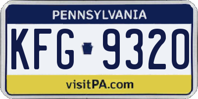 PA license plate KFG9320