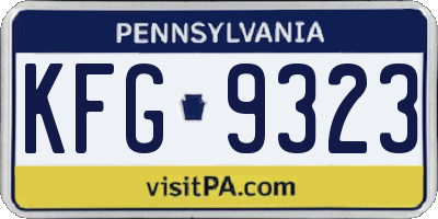 PA license plate KFG9323
