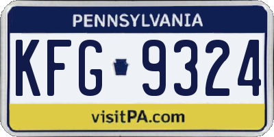 PA license plate KFG9324