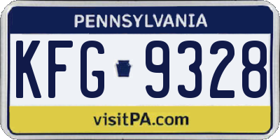 PA license plate KFG9328