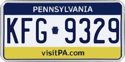 PA license plate KFG9329