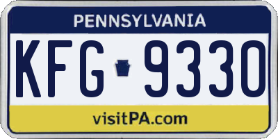 PA license plate KFG9330