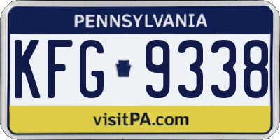 PA license plate KFG9338