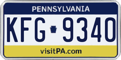 PA license plate KFG9340