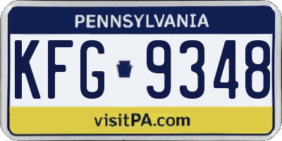 PA license plate KFG9348
