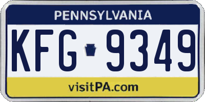 PA license plate KFG9349
