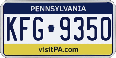 PA license plate KFG9350