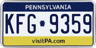 PA license plate KFG9359