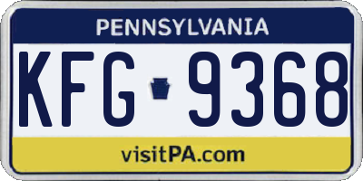 PA license plate KFG9368