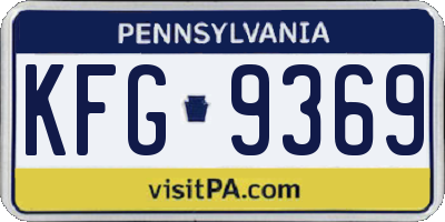 PA license plate KFG9369