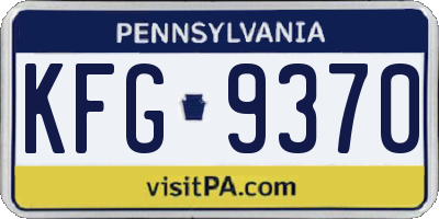 PA license plate KFG9370