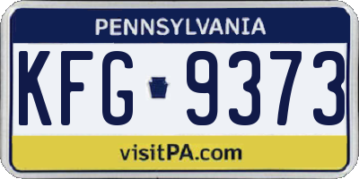 PA license plate KFG9373
