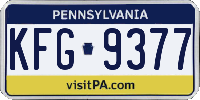 PA license plate KFG9377