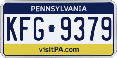 PA license plate KFG9379