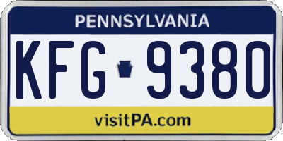 PA license plate KFG9380