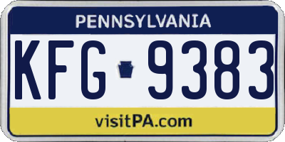 PA license plate KFG9383