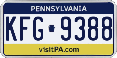 PA license plate KFG9388