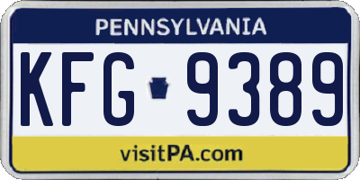 PA license plate KFG9389