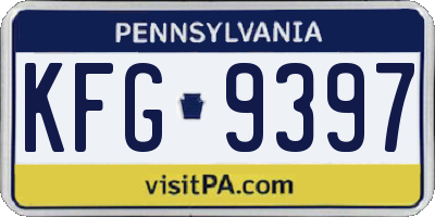 PA license plate KFG9397