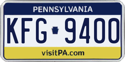 PA license plate KFG9400