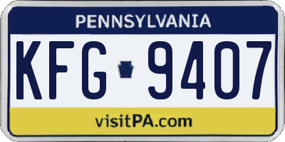 PA license plate KFG9407