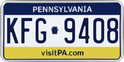 PA license plate KFG9408