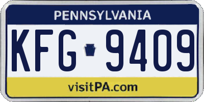 PA license plate KFG9409
