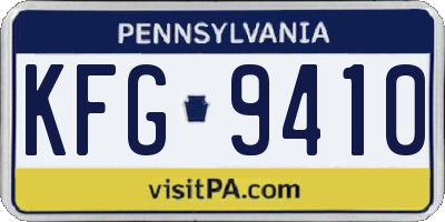 PA license plate KFG9410