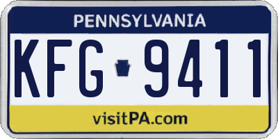 PA license plate KFG9411