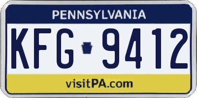 PA license plate KFG9412