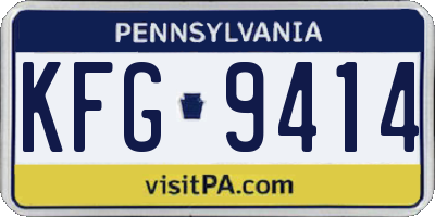 PA license plate KFG9414