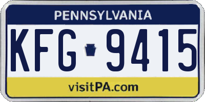 PA license plate KFG9415