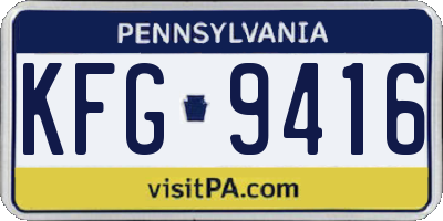 PA license plate KFG9416