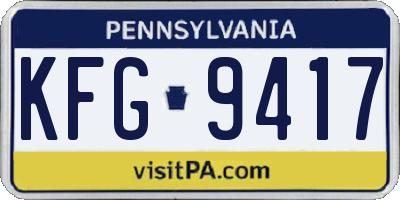 PA license plate KFG9417