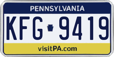 PA license plate KFG9419