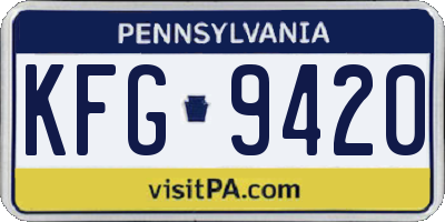 PA license plate KFG9420