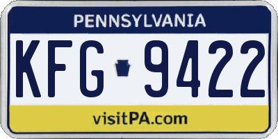 PA license plate KFG9422