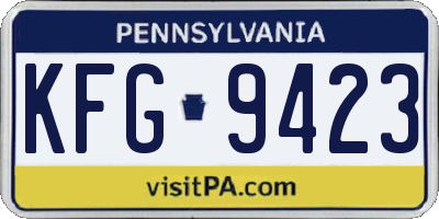 PA license plate KFG9423