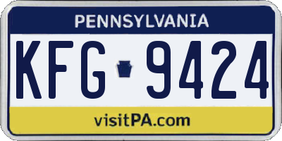 PA license plate KFG9424