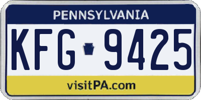 PA license plate KFG9425