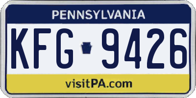 PA license plate KFG9426