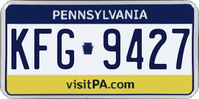 PA license plate KFG9427