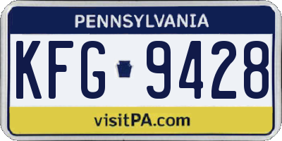 PA license plate KFG9428